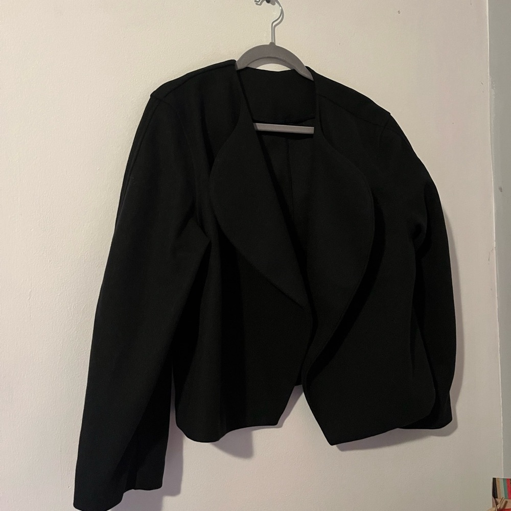 Felted Jacket with Shawl Collar, a buttonless casual jacket for women.Size small